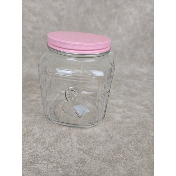 Hope Glass Cookie Jar Breast Cancer Awareness - Picture 2 of 4